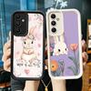 Чехол для телефона Samsung Galaxy A17 A16 A15 A14 A13 Милый Мультяшный Кролик A56 A36 A26 A55 A35 A25 A54 A34 A24 A53 A33 A23 A07