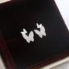 Butterfly Full Diamond Stud Ladies Simple Everything Temperament Plated Earrings Small Exquisite Send Girlfriend