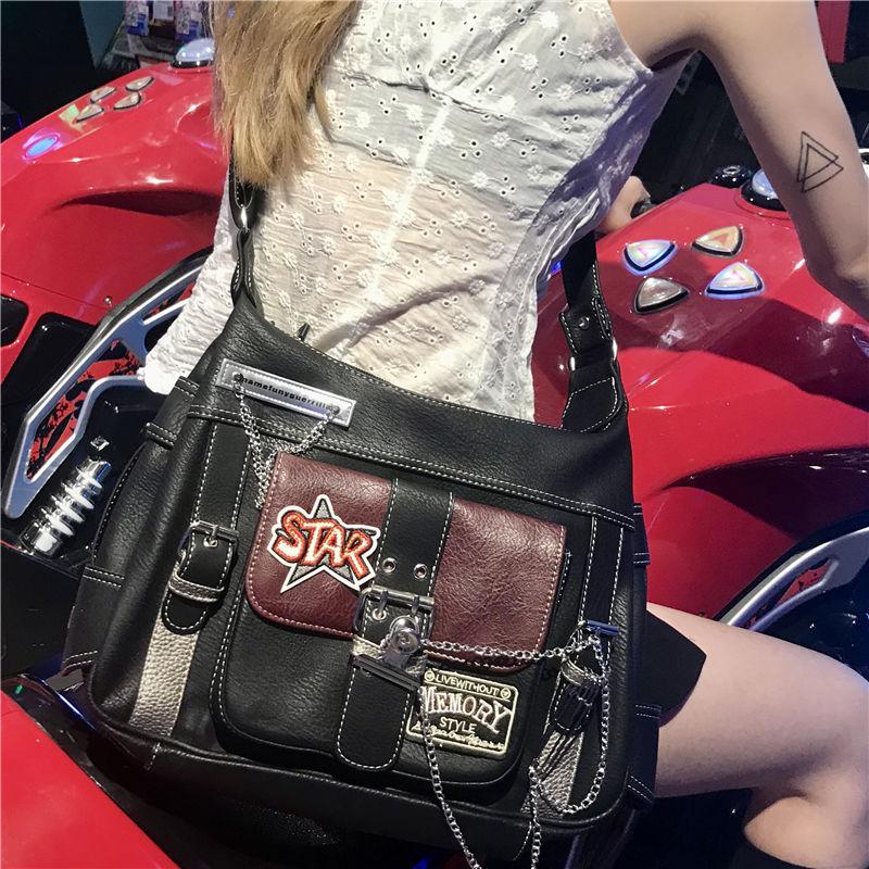2025 New Original Vintage Medieval Bag Personalized Motorcycle Soft Leather Spice Girl Crossbody Shoulder Bag