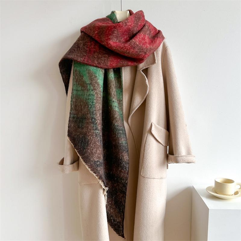 New Thickened and Elongated Winter Scarf Cashmere Feeling Shawl and Wraps Pashmina Neckerchief Bufanda Female Poncho 48Colors
