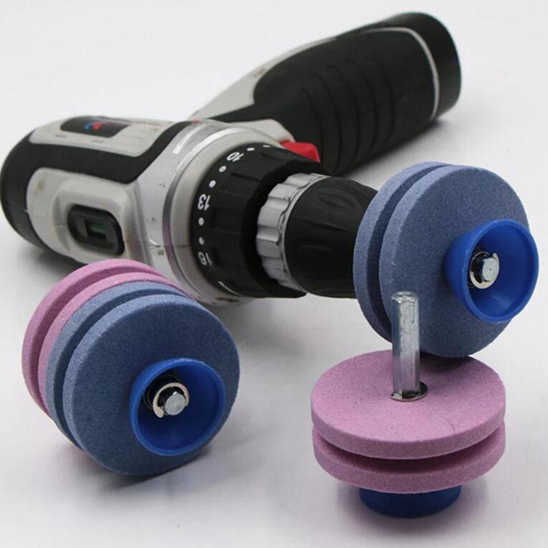 Точилка для газонокосилки 56 мм, четырехслойный точильный камень, точилка для лезвий газонокосилки, двойное шлифовальное сверло, универсальное шлифовальное сверло, порезы