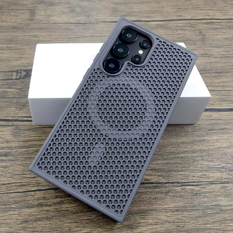 Luxury Dissipate Heat Plastic Phone Case For Samsung Galaxy S25 S24 S23 S22 Ultra Plus S 24 23 22 S24Ultra For Magsafe Charge Phone Cover