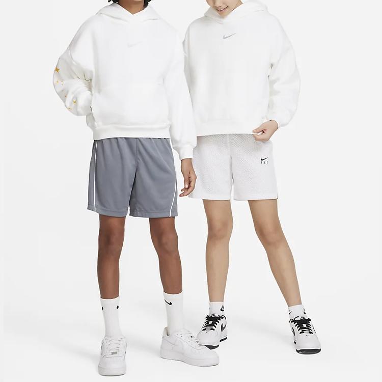 Nike Толстовка с принтом в виде букв Свободная с длинным рукавом Детские топы Белый DX5519-100