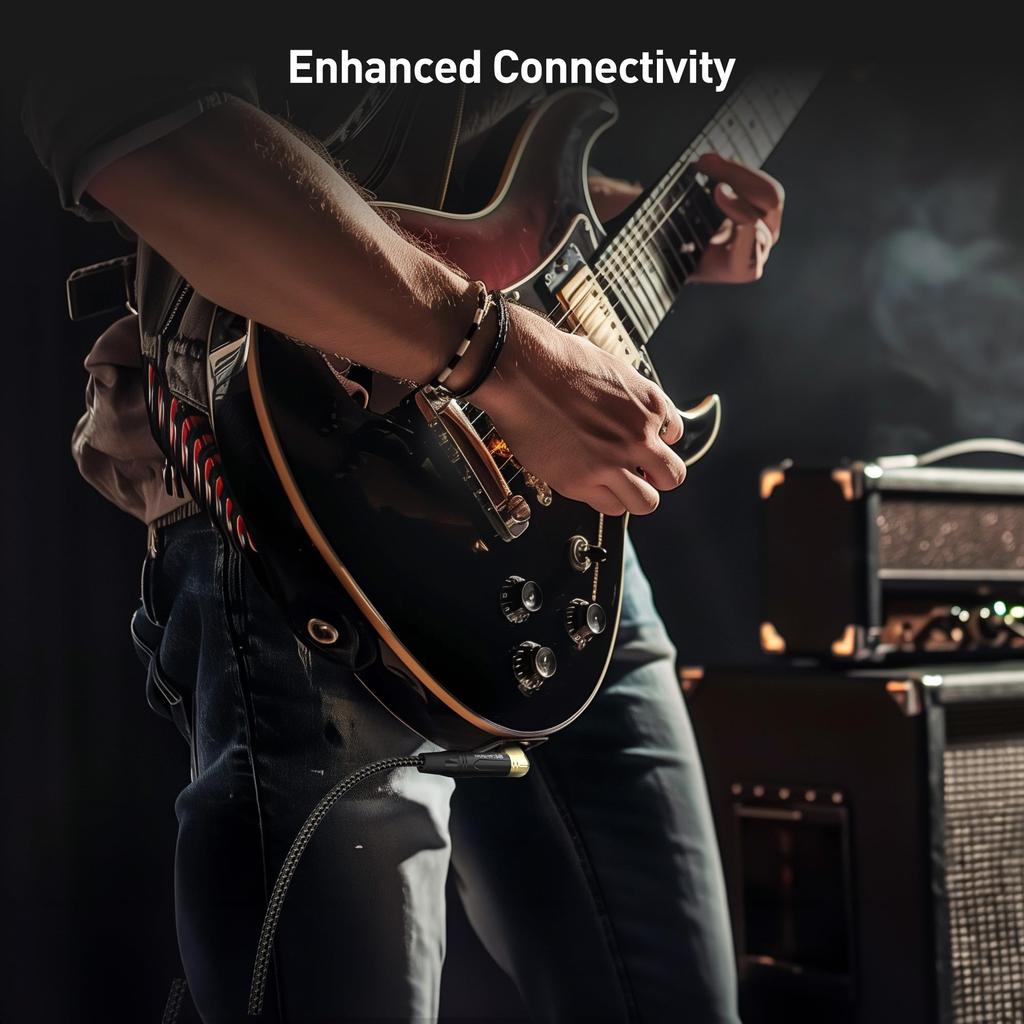 Cable Matters Гитарный кабель гитарный экран набор из 2 монофонических штекеров музыкальный инструментальный кабель TS прямой на штекер типа L 0,9 м 6,35 мм