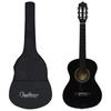 Classical Guitar for Beginners and Children with Carry Bag Black 1 2 Size (34 )