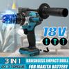 350 Н·м 3 Крутящий момент Аккумуляторная Компактная Ударная Дрель + Бесщеточная Электрическая Ударная Дрель-Шуруповерт с Рукояткой 20 Для 18В Аккумулятора 3 в 1
