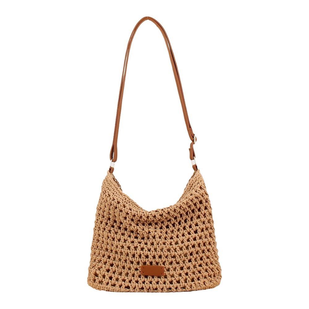 Lightweight Hollow Woven Bag Korean Style Knitting Crossbody Bag Crochet Shoulder Bag Vacation