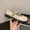 Fashion New Arrival Japanese Style Vintage Buckle Mary Janes Shoes Women'S Shallow Mouth Casual Student Leather Shoes Thick Bottom