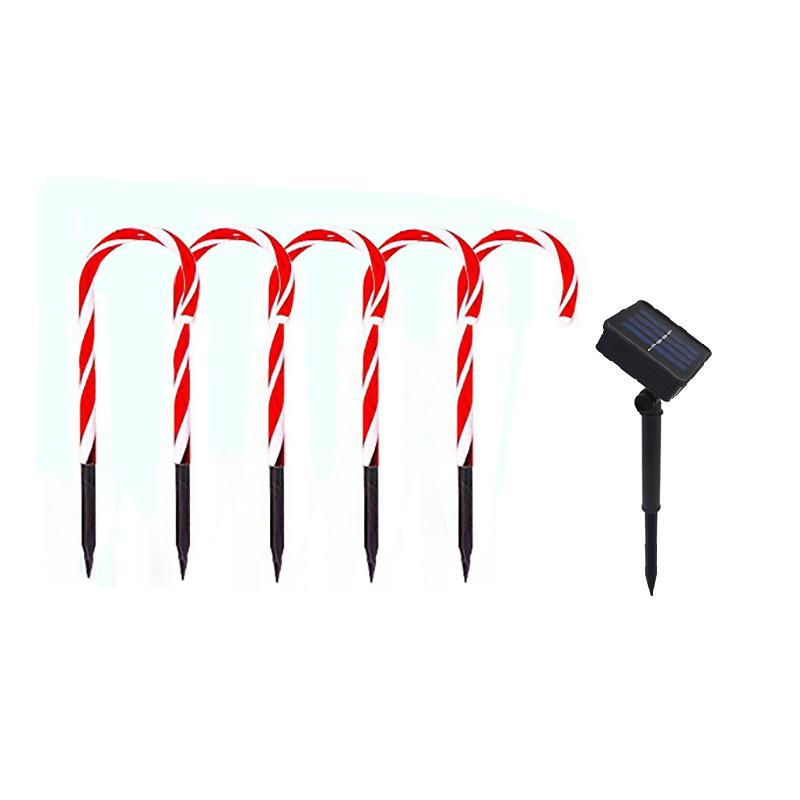 Waterproof Solar Powered Christmas Pathway Candy Cane LED Garden Light