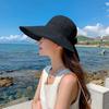 Yousheng Women Sun Visor Hat with Bow Decor Wide Brim Empty Top Design Adjustable Floppy Hat Outdoor UV Protection Foldable Hat