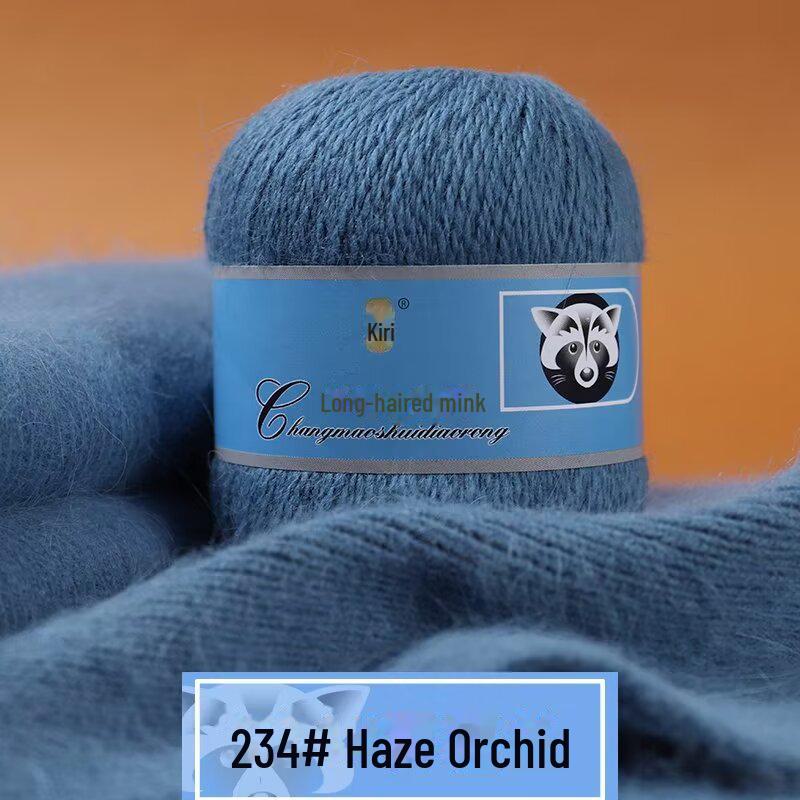 Мягкая пряжа из кашемира ручной работы для шапок и шалей, пряжа из шерсти норки с длинным ворсом средней толщины для вязания крючком