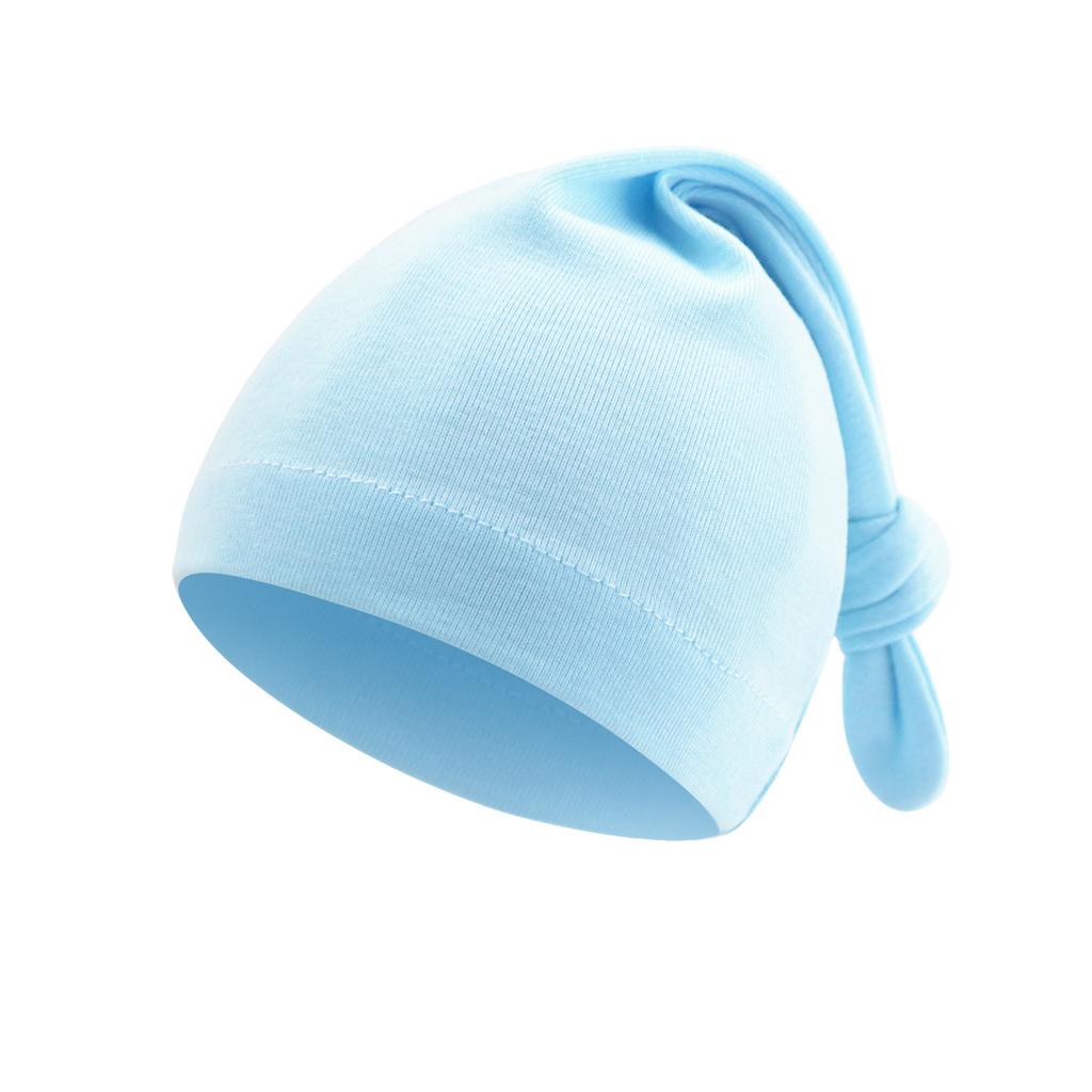 Unisex Soft Cotton Baby Hat with Tail Design & Pacifier Holder, Breathable Adjustable Newborn Cap for 0-12 Months, Spring Autumn Infant Headwear