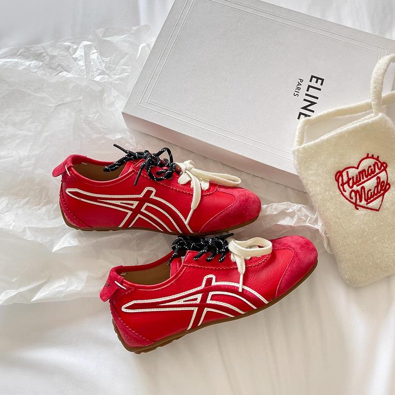 Балетный стиль мандариновая утка шнуровка внутренняя высота увеличение плоская подошва женские новые ретро универсальные спортивные