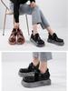 Johnature Genuine Leather Women's Flat Platform Shoes Versatile Vintage Round Toe Thick Soled Shoes