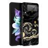Чехол для телефона 'Планета и звездное небо' для Samsung Galaxy Z Flip3 Flip4 Flip5, ПК-корпус для Z Flip 3 4 5, Черная жесткая складная крышка