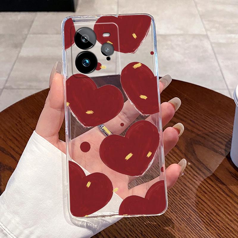 Гелевый чехол для Realme GT 7 Pro / GT 7 / GT 7T Fundas Прозрачный силиконовый мягкий ТПУ задняя крышка Милый кот Кролик Сердце Защитный чехол