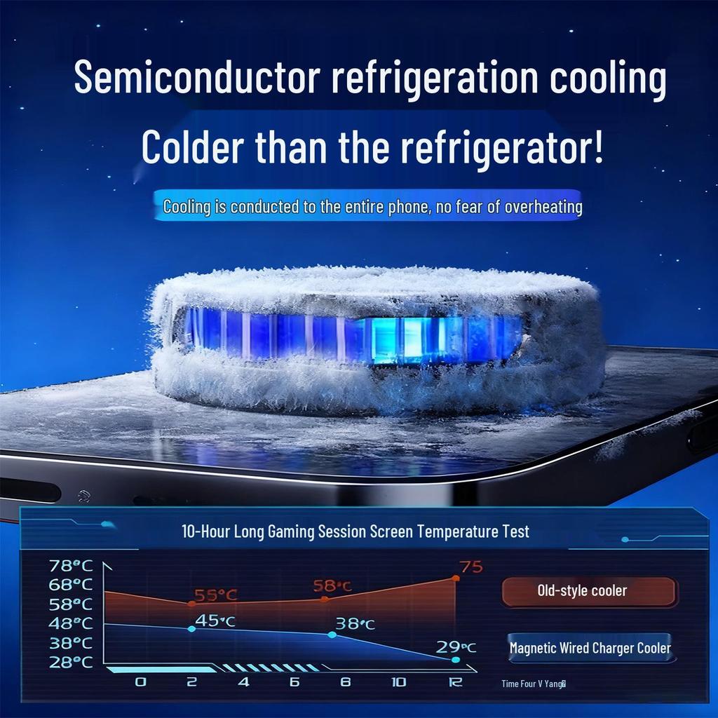 2026 Магнитный RGB-кулер для телефона с большой площадью охлаждения