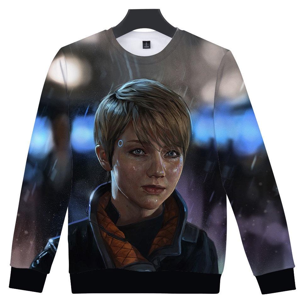 Высококачественный Худи-Свитер Косплей Коннора из Detroit Become Human 3D Печать Костюм