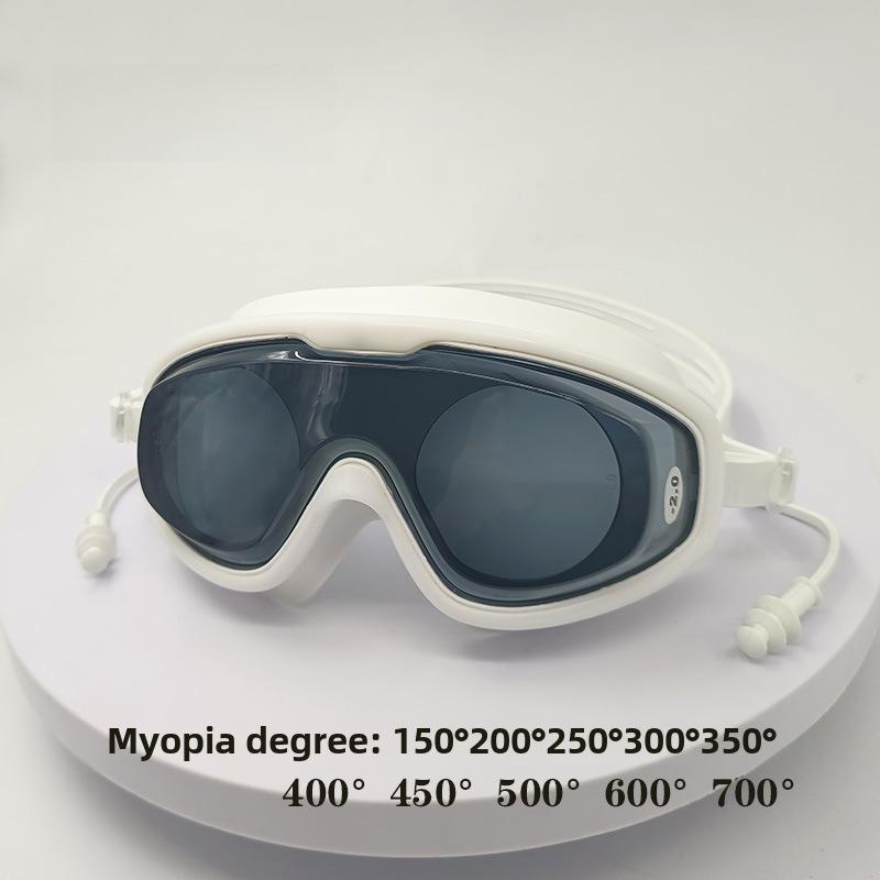 Очки для плавания унисекс с большой оправой для защиты от близорукости – противотуманные, с высоким разрешением, водонепроницаемые для взрослых