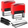 Fulmoon 2 Pieces Self Inking Rubber Stamp Personalized Do It Yourself 5 Lines Custom Message or Address Stamp Kit with Black Ink for Office Business