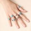 7 шт. колец женские этнические ретро-кольца бирюзового цвета модные индивидуальные кольца набор