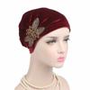 Fashion Women Diamonds Velvet Turban Cap