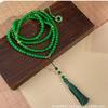 Elegant Ethnic Green Beaded Tassel Necklace - Vintage Long Sweater Chain for Women