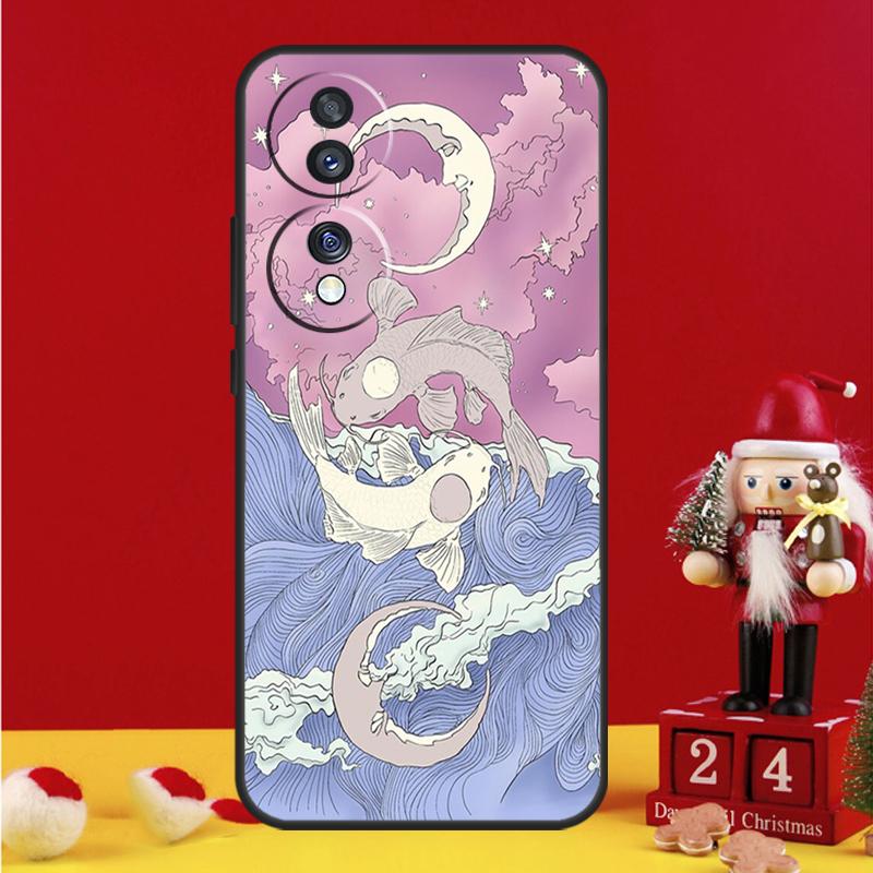 Чехол Yin Yang с рыбами Кои для Honor Magic 5 6 7 8 Pro Honor 200 400 50 70 90 Lite X8b X8c X9a X9b X9c Win RT Cover