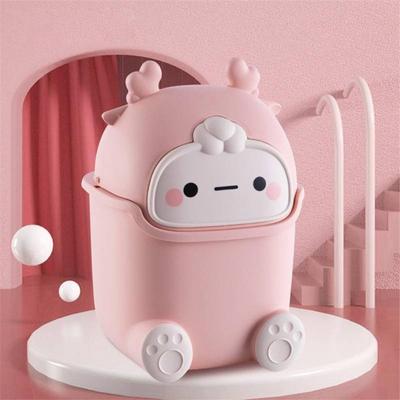 Мини-мусорный бак Kawaii, настольный мусорный бак для домашнего офиса, мусорный бак с героями мультфильмов, милый мусорный бак, домашнее украшение для детской комнаты