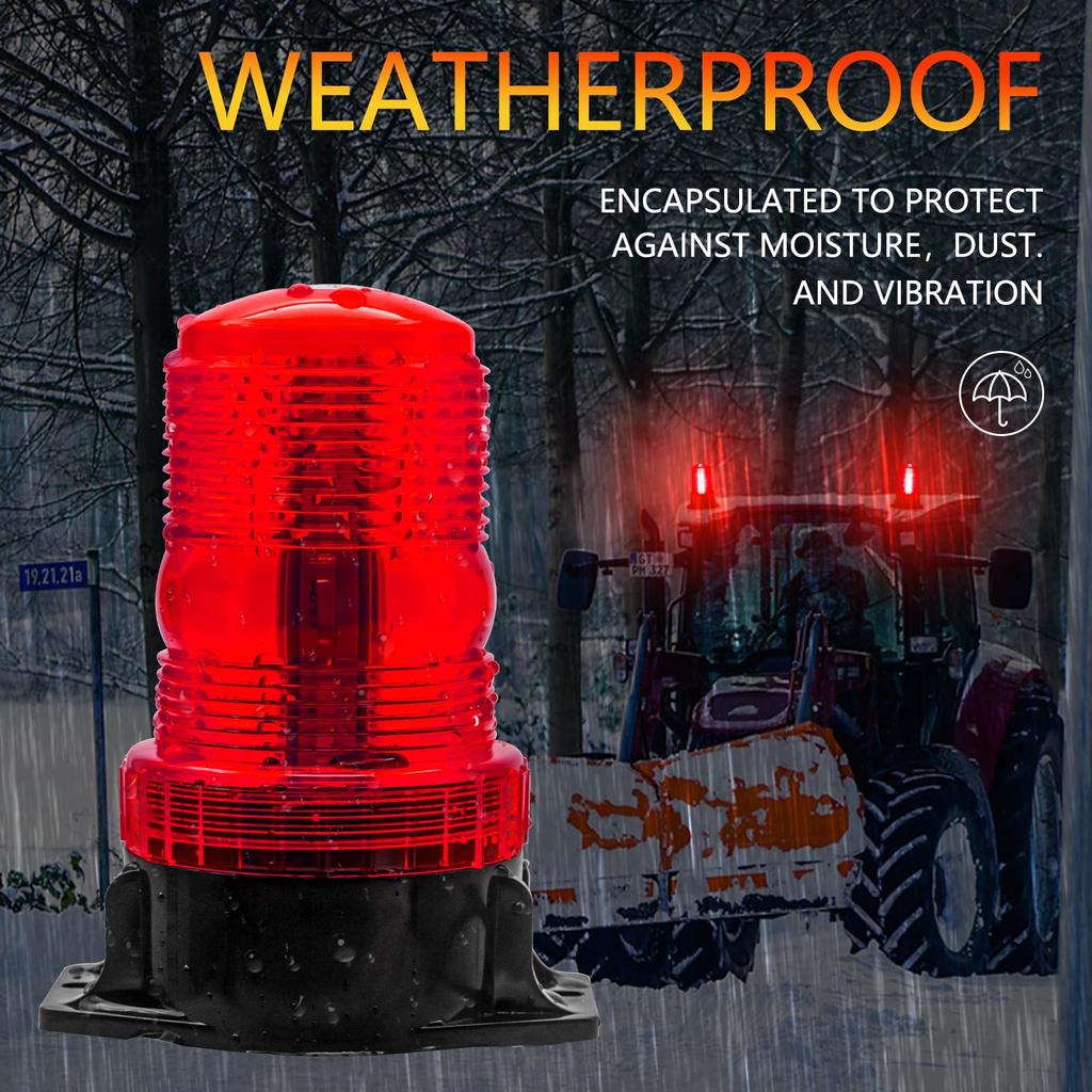 Warning Light LED Red 12V 24V Flashing 15W 30LED Emergency Danger Warning Strobe Flashing Signal Light Forklift Flash Safety Warning Light Fire Engine