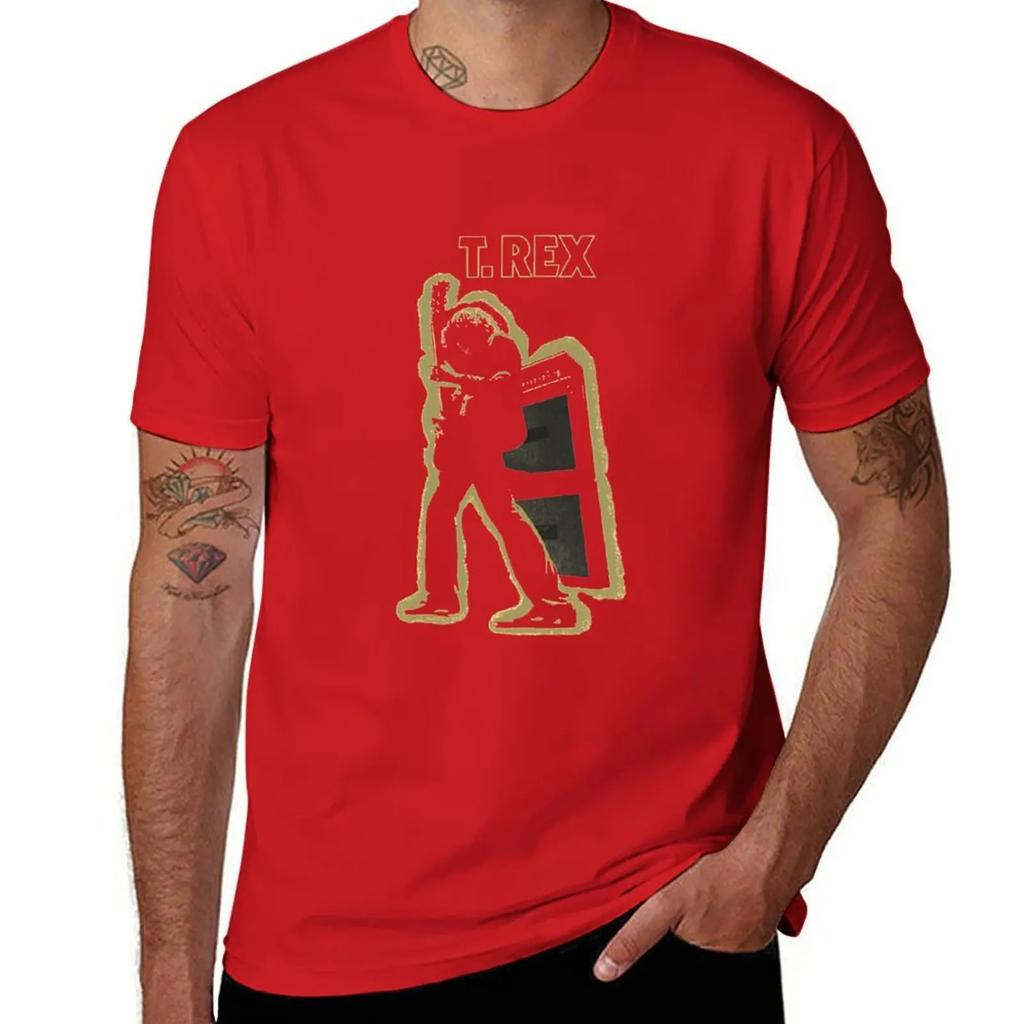 Electric Warrior T. Rex T-Shirt summer tops oversized graphic tee vintage clothes Men's t-shirt