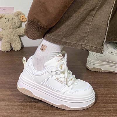 2024 Новые Huili Маленькие Белые Кроссовки Женские Осенние Универсальные Милые Девочки Нишевые Кеды Студенческая Платформа Хлебные Кроссовки