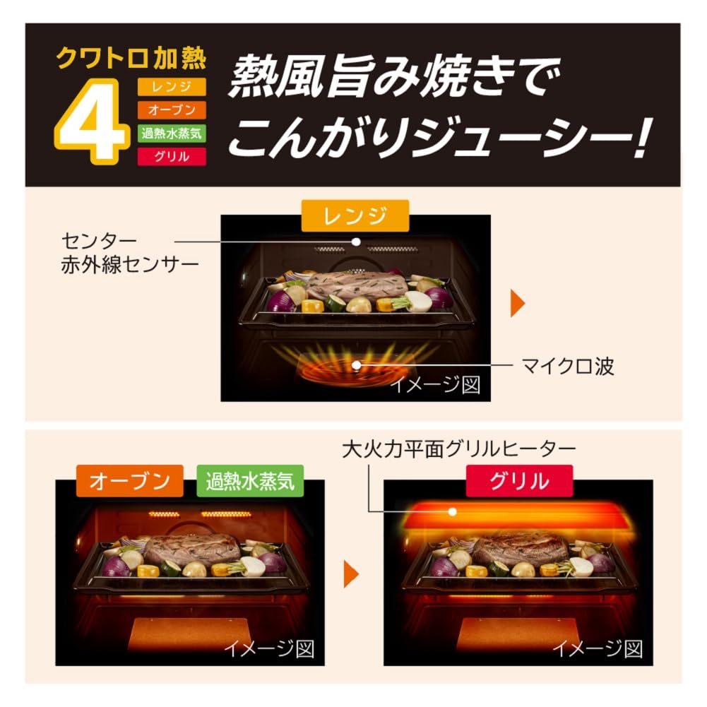 Superheated Steam Microwave Oven Frost White Healthy Chef Hitachi MRO-W1B-W