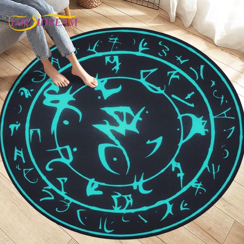 Коврик с рисунком Cardcaptor Sakura Magic Circle, круглые ковры, коврик для гостиной, детской комнаты, детские игровые нескользящие коврики