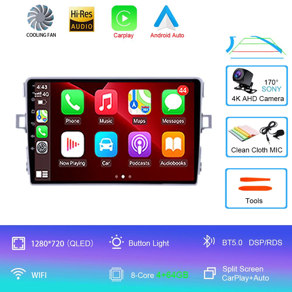 Автомагнитола Android 14 Carplay Auto Для Toyota Verso R20 2009 2010 - 2018 GPS Навигация DSP Головное устройство BT Видеоплеер 2Din Стерео