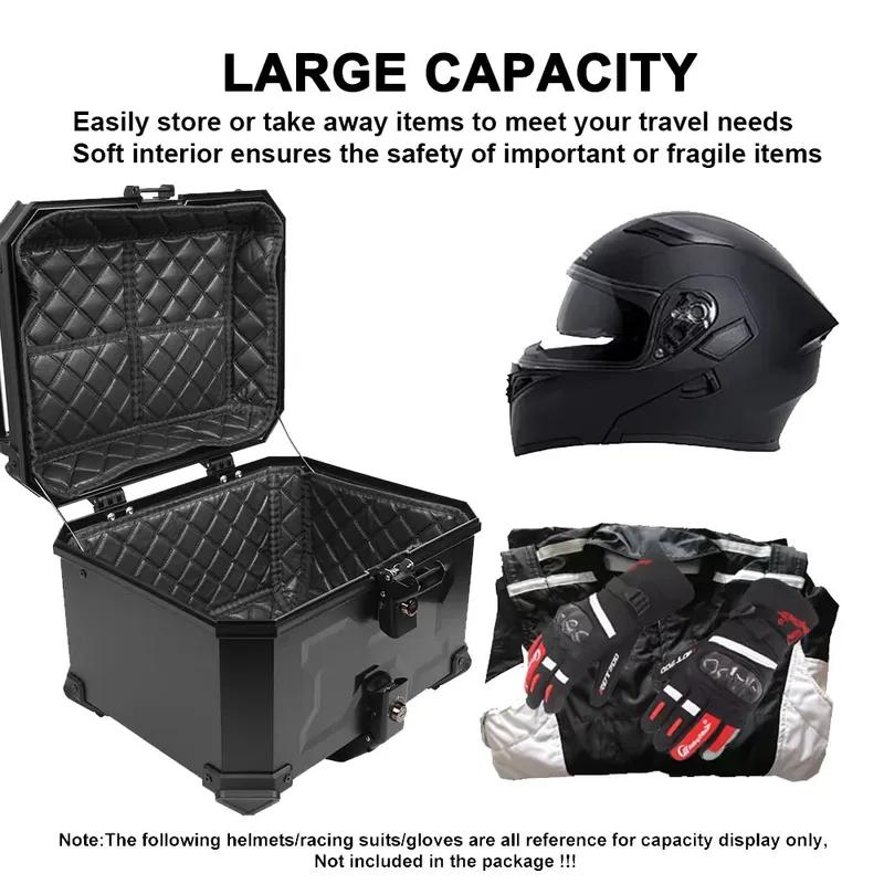 45L Universal Motorcycle Top Case Rear Luggage Helmet Box For BMW For VOGE For HONDA For Yamaha For Honda For Suzuki For Kymco