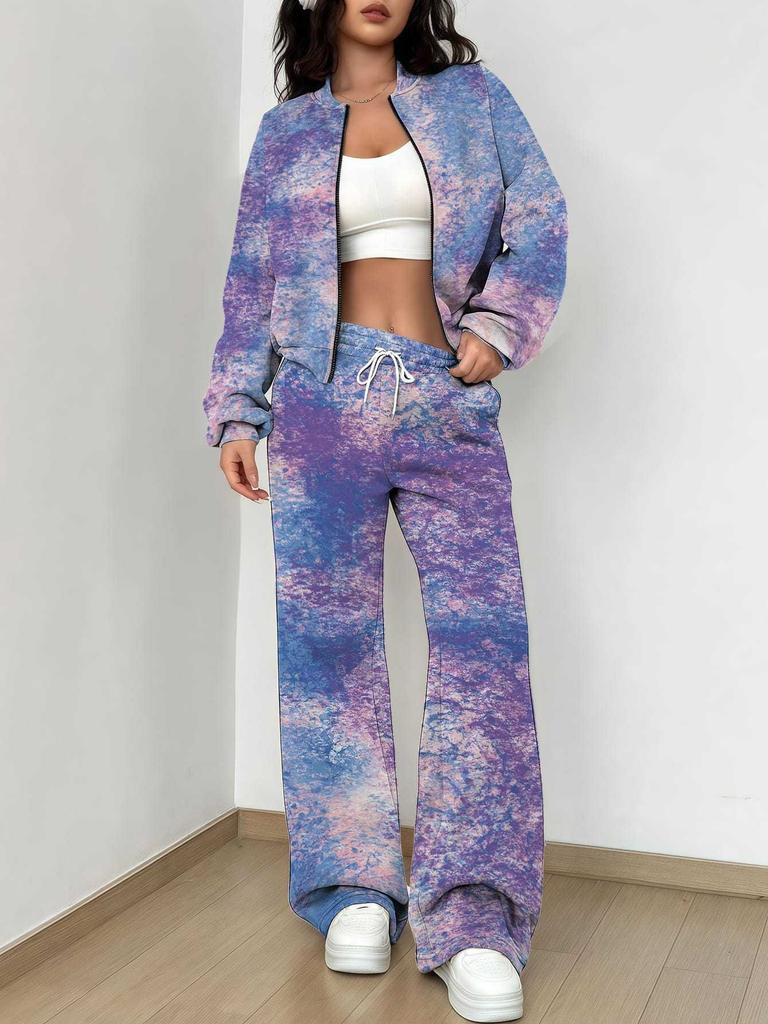 Flame pattern splicing autumn and winter new European and American women's clothing retro pattern printing suit women