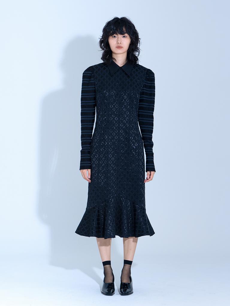 VEGAN TIGER Black Jacquard Mermaid Dress
