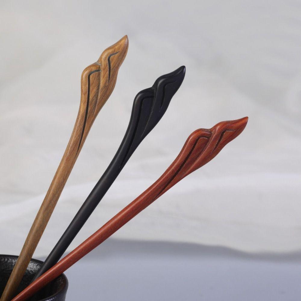 Wooden Sandalwood Hair Stick Wood Hanfu Headwear Chinese Style Hairpin  Hair Sticks for Long Hair
