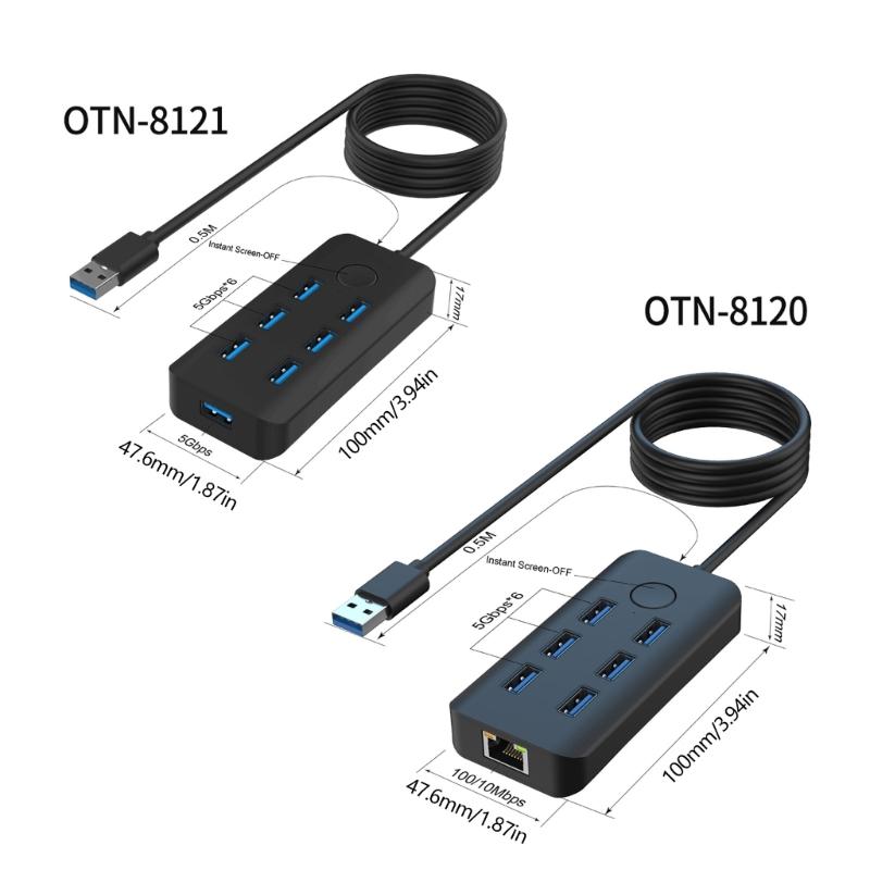 Compactly USB3.0 Dock USB Splitter With Lock Button Support 7 Devices Simultaneous Connection 5Gbps