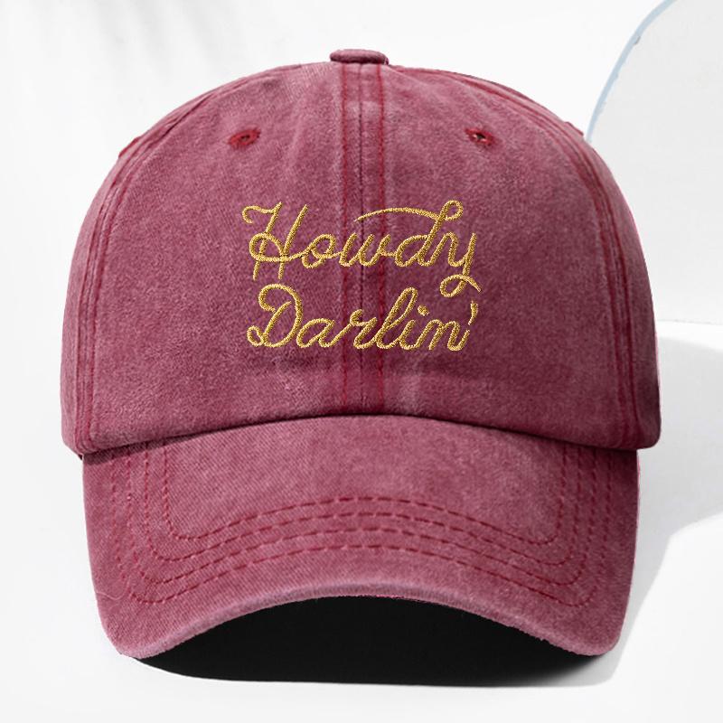 pc Unisex Howdy Embroidered Washed Vintage Baseball Cap Fashionable Outdoor Hat for Men and Women Adjustable Trucker Hat Suit