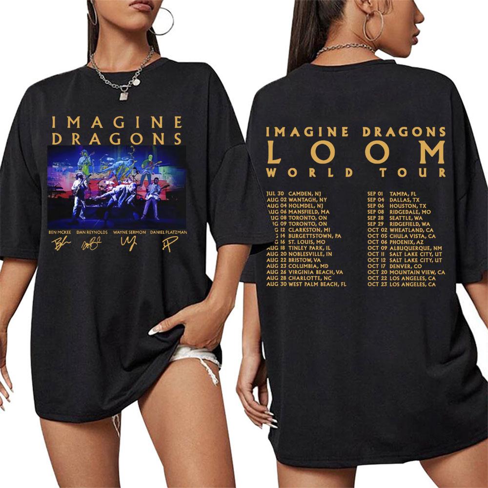 202526 Горячая Распродажа Imagine Dragons Loom Мировой Тур Чехол Футболка Мужская Женская Повседневная Хип-Хоп Поп Уличная Хлопковая Футболка Топ