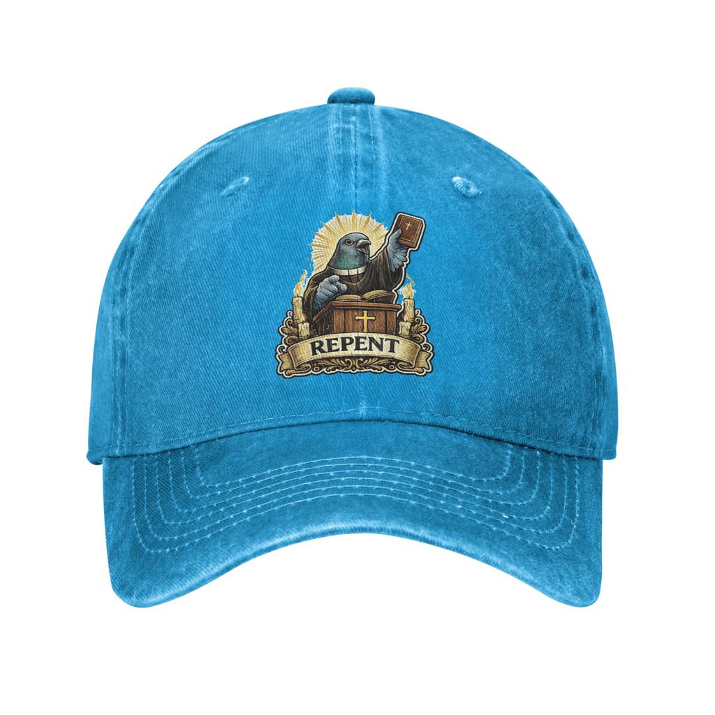 pigeon meme Multicolor Hat Peaked Womens Cap Repent Preacher Funny Religious Personalized Visor Protection Hats