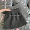 Korean Style Gray Wool High-Waist Skirt with Elastic Waistband - Versatile, Slimming, Bodycon Design
