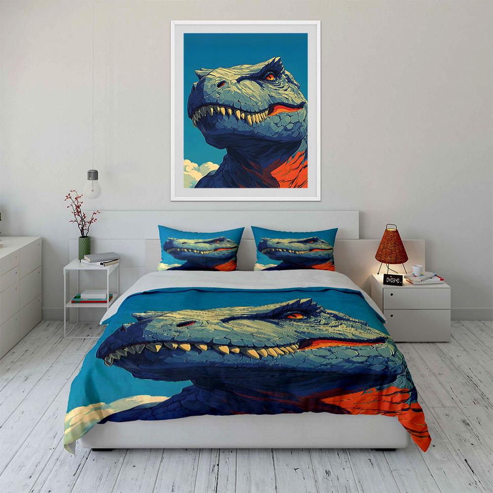 Dinosaur head graphic design. Bedding sets Duvet cover sets Duvet covers Pillowcases(1*Duvet Cover 2*Pillowcases without duvet insert)
