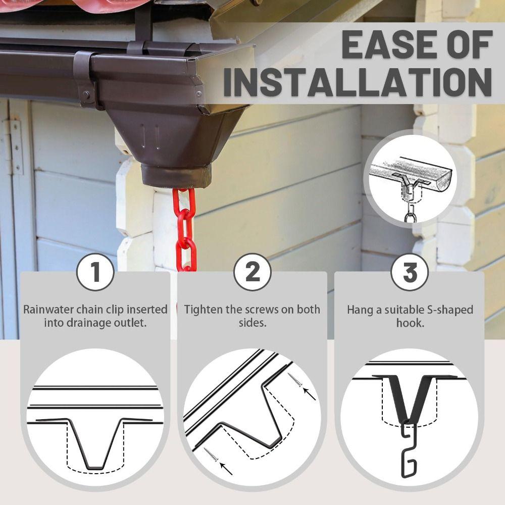 Железный крюк для дождевой цепи Сверхпрочный соединитель водосточной трубы Адаптер для желоба Сбор дождевой воды