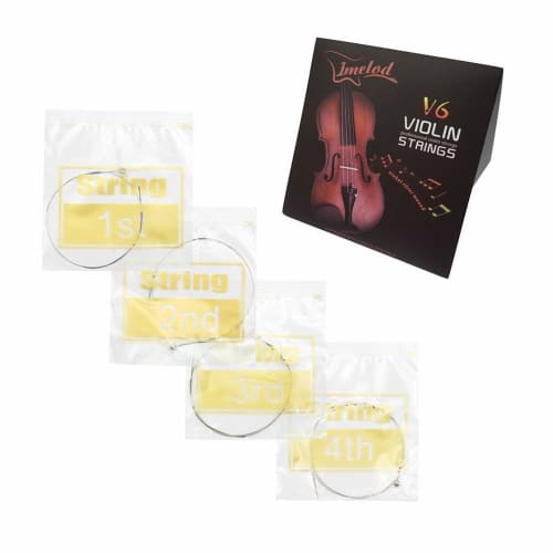 Imelod Universal Violin Strings, Set of 2 (G-D-A-E), Steel Core, Nickel Silver Ends for Violin and Fiddle Strings