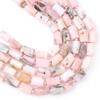 8*11mm Natural Pink Opal Cylinder Faceted Loose Stone Beads For Jewelry Making 7.5''