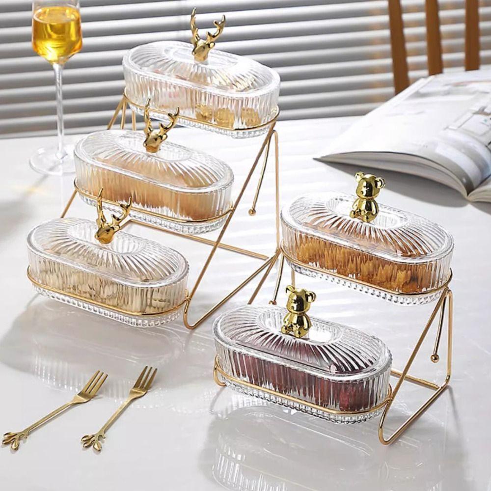 С крышкой фруктовый поднос прозрачная банка для хранения многоцелевая коробка для хранения закусок чайный столик