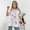 Heart Print Cartoon Oversized Short-Sleeve Shirt - Trendy, Cute, Age-Reducing Casual Style